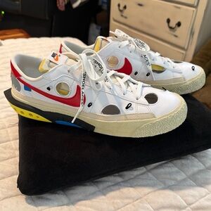 Nike Blazer Low x Off-White White and University Red Sneakers Abloh 11